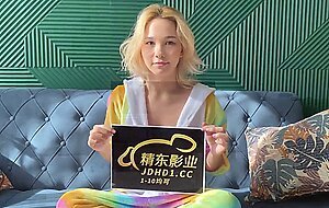 Lil karina, asian babe agrees to watch a movie with him