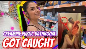 CREAMPIE, public bathroom, GOT CAUGHT