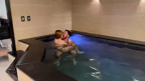 We started making out in the pool and he sucked me until I came in his mouth