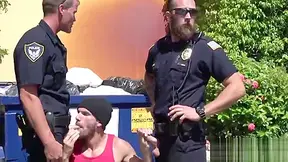 Cute Thief Is Chased Down To A Lonely Alley And Banged By Horny Gay Officers