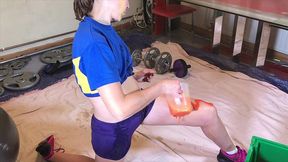 super fit sexy gym girl - naughty workout gunged