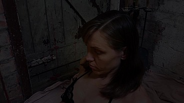 Kinky Dark, Dirty Disused Building. Gunged in black Stockings and Suspenders WAM