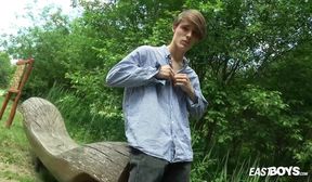 cute slim boy owen wyatt with huge big uncut cock