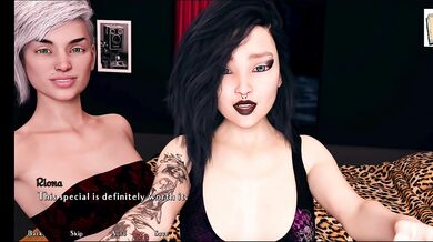 Blonde big tits choked by big cock while deepthroating in cartoon sex game walkthrough