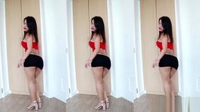 Asian teen 18+ in Miniskirt Sexy Dance and Fucked Raw