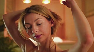 Oily Blonde Teases in Kitchen