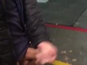 WANK in a PARKING GARAGE ** heard someone coming **