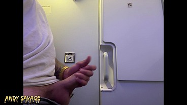 SELF JERK SOLO on an airplane