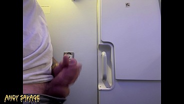 SELF JERK SOLO on an airplane