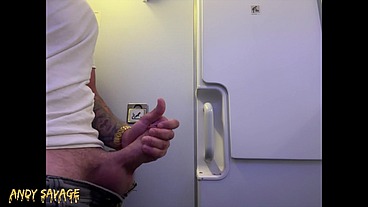 SELF JERK SOLO on an airplane
