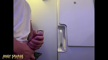 SELF JERK SOLO on an airplane