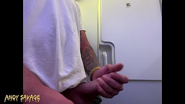 SELF JERK SOLO on an airplane