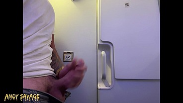 SELF JERK SOLO on an airplane