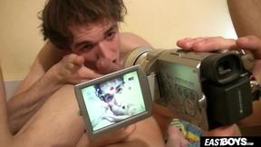 Two twink boys sucking & fucking