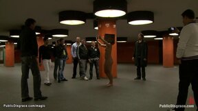 German blond group screwed in public