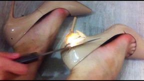 Christian Louboutin ruined, high heels ripped, louboutin wrecked, high heels destruction