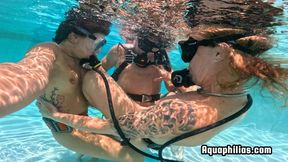 Aquaphilias- Underwater SCUBA Sapphic Delights: Kelli Curtis & Dakota Marr Pleasure Each Other Then Steve Gotacock Joins for Hard Threesome Fucking & Cumshot
