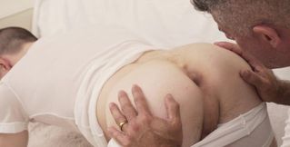 DILF with a big cock making out and drilling a sweet lad