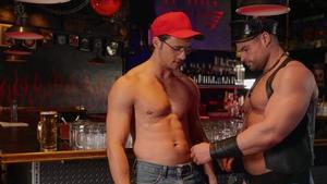 DrillMyHole - Tattooed Tom handjob in a bar