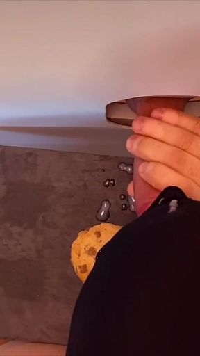 Gloryhole Stepdaddy Cums on a Cookie - and I Swallow More Than That