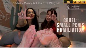Cruel Small Penis Humiliation - Ft Goddess Marcy and Lala The Plug (4K UHD)