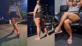 mini skirt - flip flops - thick legs - tease - ass worship - redbone - bbw latina - boricua mami