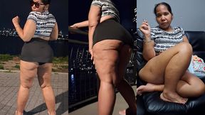 mini skirt - flip flops - thick legs - tease - ass worship - redbone - bbw latina - boricua mami