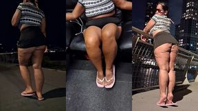 mini skirt - flip flops - thick legs - tease - ass worship - redbone - bbw latina - boricua mami