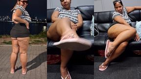 mini skirt - flip flops - thick legs - tease - ass worship - redbone - bbw latina - boricua mami
