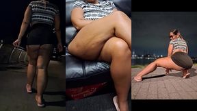 mini skirt - flip flops - thick legs - tease - ass worship - redbone - bbw latina - boricua mami