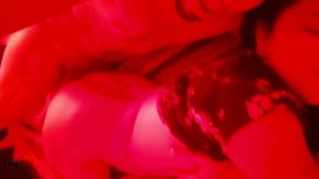 Intense Cowgirl and Doggy Style Action in the Red Room with Unprotected Finish!