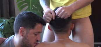 Daddies Joris and Ferdinand share twink Michael's holes