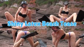 Shiny Latex Beach Tease - MOV