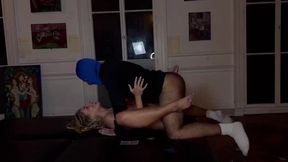 Bonnie blue gang-ban C gives a hot doggy style fellatio