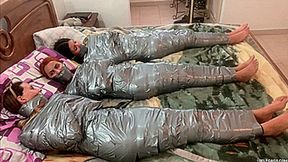 The Cursed Egyptian Amulet Turned All Three Friends Into Barefoot Wrapped Up Duct Tape Mummies! (low res mp4)