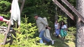 Outdoor oktoberfest groupsex orgy