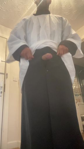 Naughty priest show off his big dick and fuck an altar boy