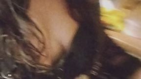 Navel play goth girl
