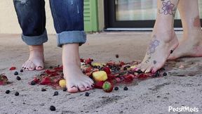Goddess Rhonda and MyPrettyFeet8 Fruit Salad Squish