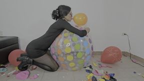 Playing with my beach ball and some pops on it