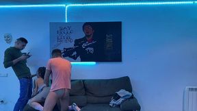 threesome with two huge cocks that destroy my pussy, while my friend records us