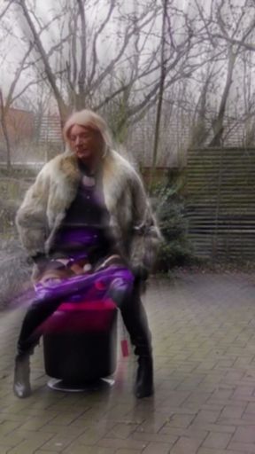 Dildo Riding Slut In Fur And Boots   Clip 1