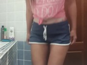 Pee desperation after gym, your POV