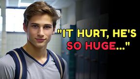 my pe teacher shocked me with his huge cock in the school bathroom... gay love story