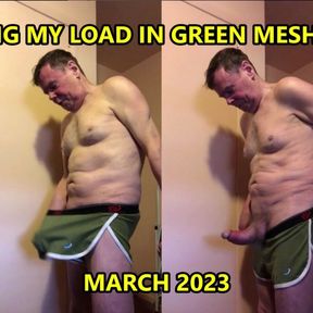 03-28-2023 Cum Through Green Mesh Shorts