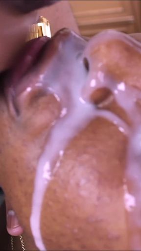Kenya Jones Sucks a Small Cock and Gets a Huge Facial
