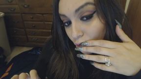 Sucking BBC and laughing at white cock