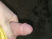Pissing in my basement and wanking