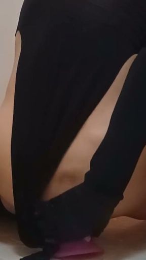 Sissy-Kuroko LongDress Anal Dildo   Clip 2