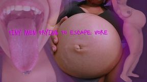 Tiny men trying to escape: Vore